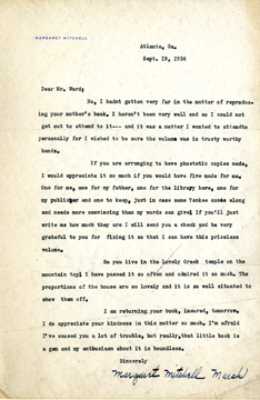 Letter from Margaret Mitchell