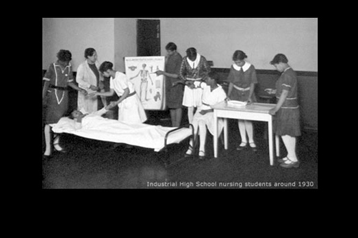 Industrial High School nursing students around 1930