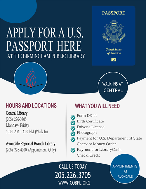 Passport flyer with same info as text
